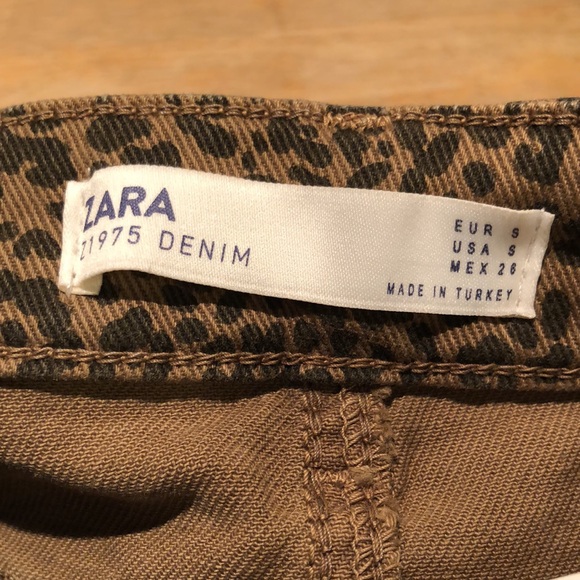 Zara NWT brown/black leopard print denim midi skirt - Picture 9 of 12